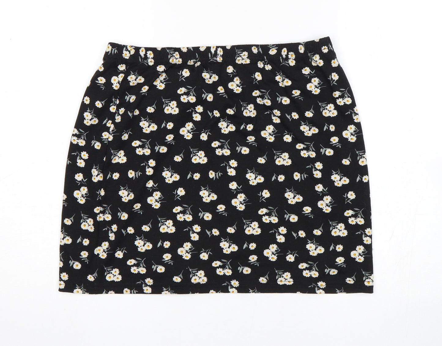SheIn Womens Black Floral  Mini Skirt Size L