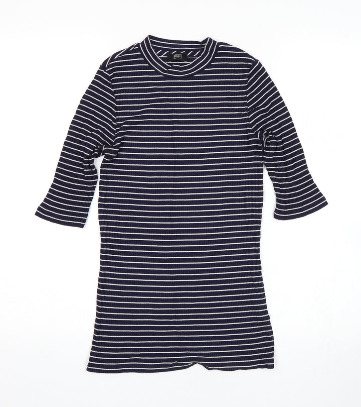 F&F Womens Blue Striped Pullover Jumper Size 8