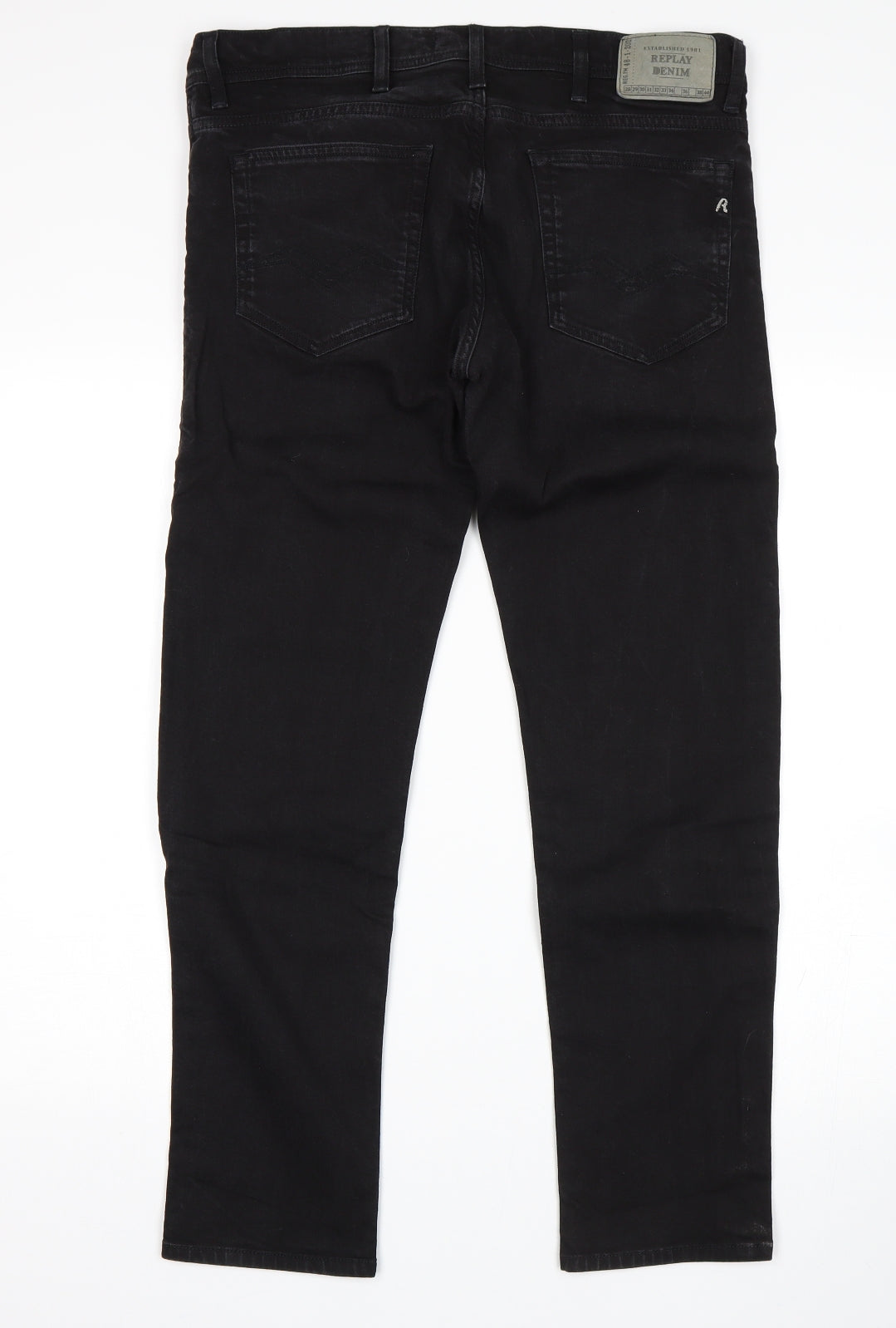 Replay Mens Black   Straight Jeans Size 34 L30 in