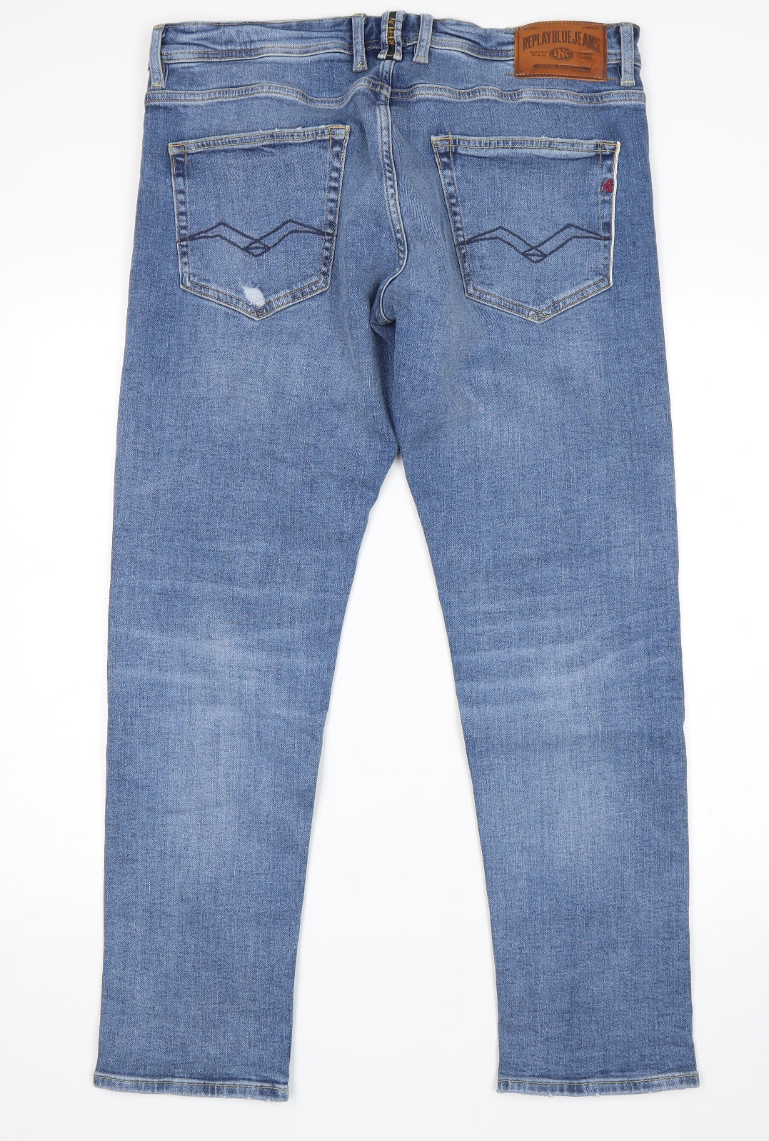 Replay Mens Blue   Straight Jeans Size 34 L30 in