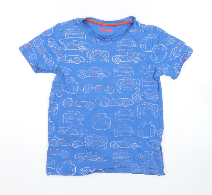 M&S Boys Blue    Pyjama Top Size 9-10 Years  - Car Print