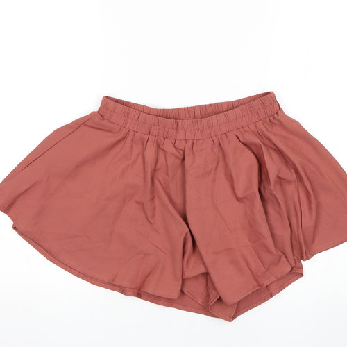PRETTYLITTLETHING Womens Orange   Paperbag Shorts Size 8