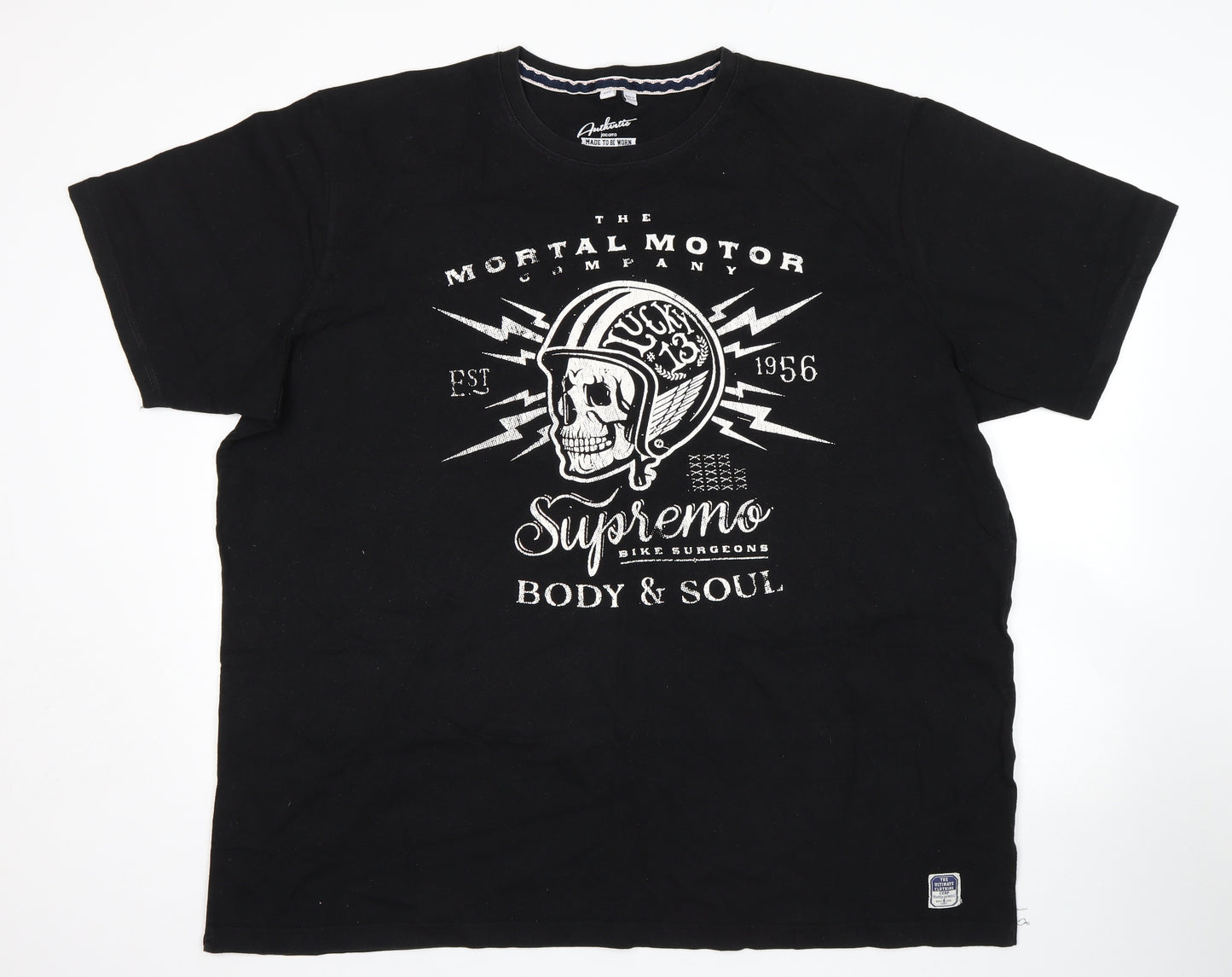 Jacemo Mens Black    T-Shirt Size 2XL