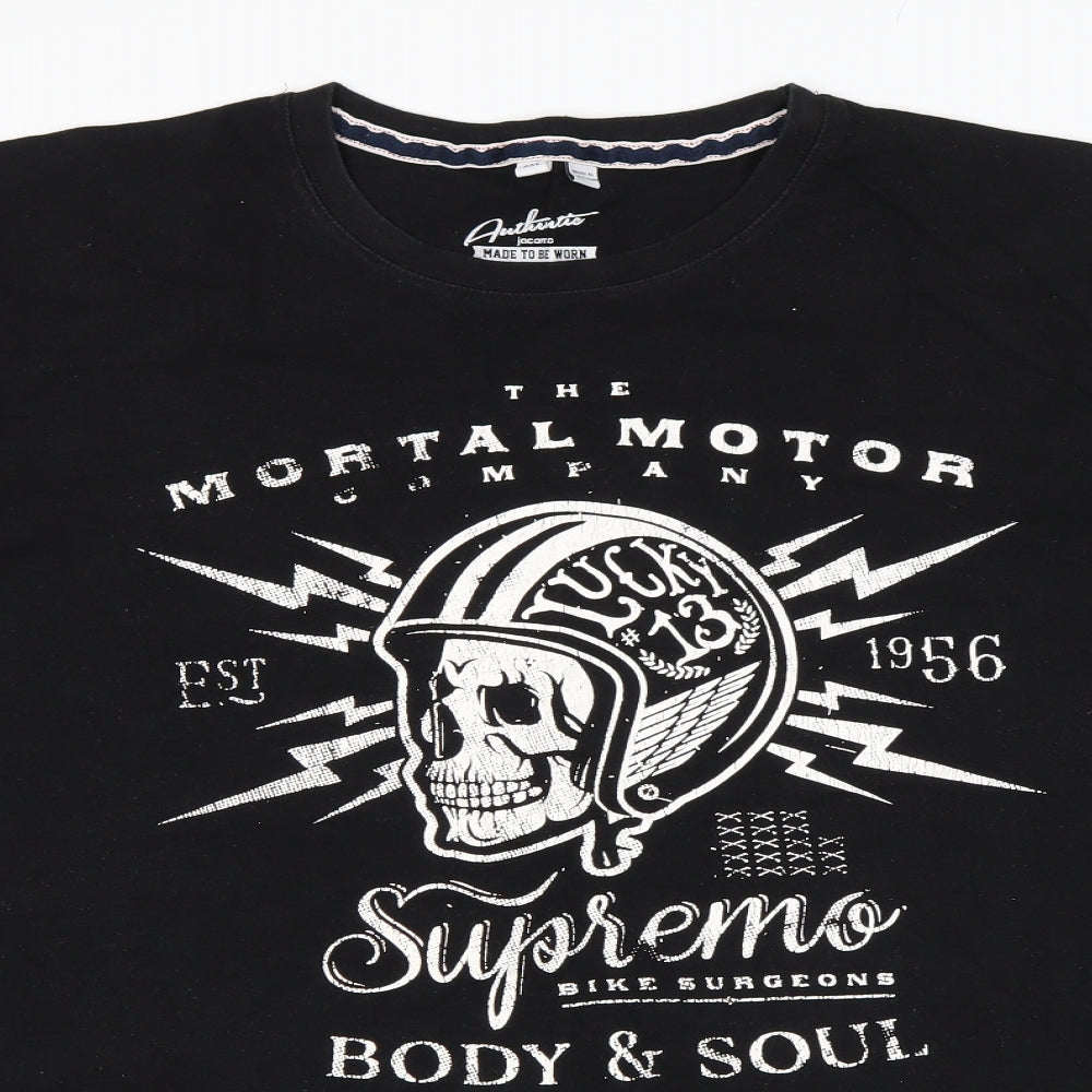 Jacemo Mens Black    T-Shirt Size 2XL