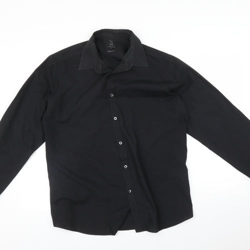 T&W Mens Black    Button-Up Size 17