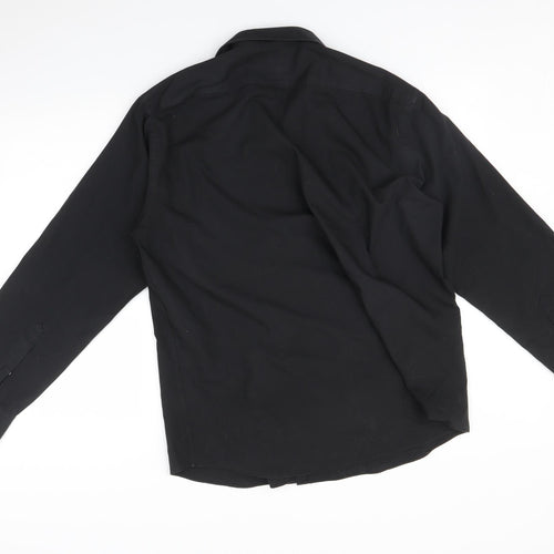 T&W Mens Black    Button-Up Size 17