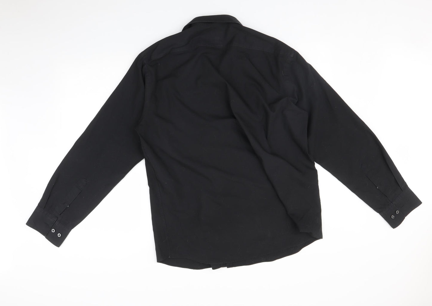 T&W Mens Black    Button-Up Size 17