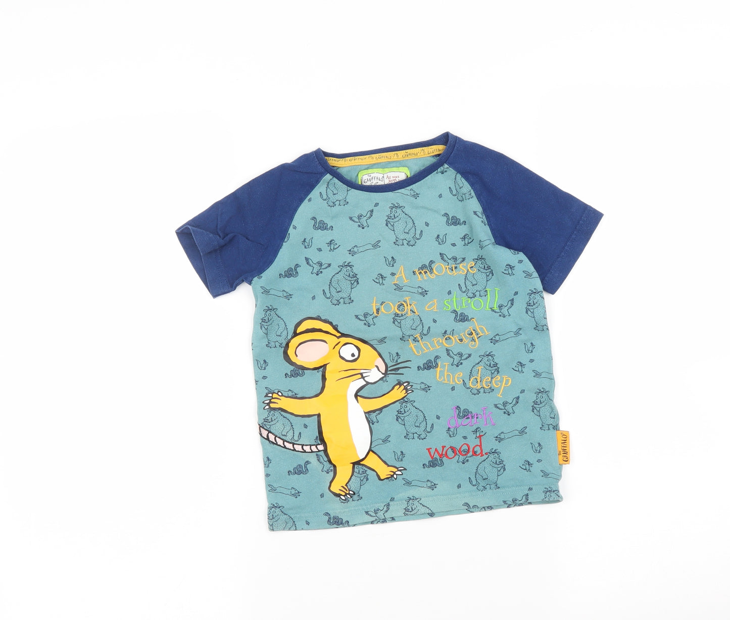 TU Boys Blue   Basic T-Shirt Size 3-4 Years  - The gruffalo