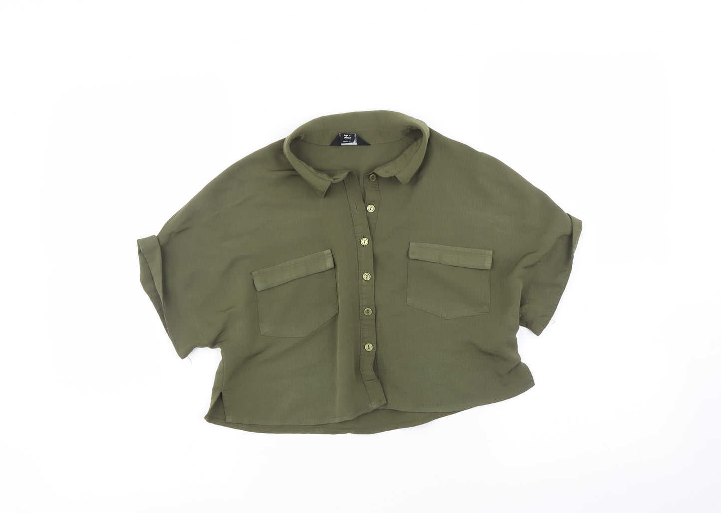 New Look Girls Green   Basic T-Shirt Size 11 Years  - Cropped