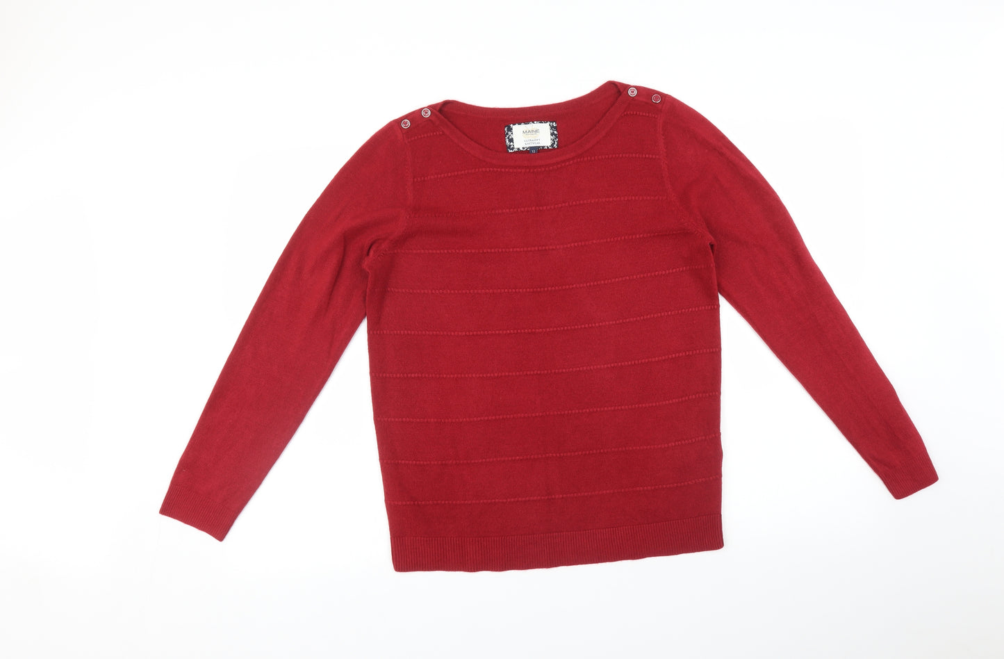 Maine Womens Red   Pullover Jumper Size 12