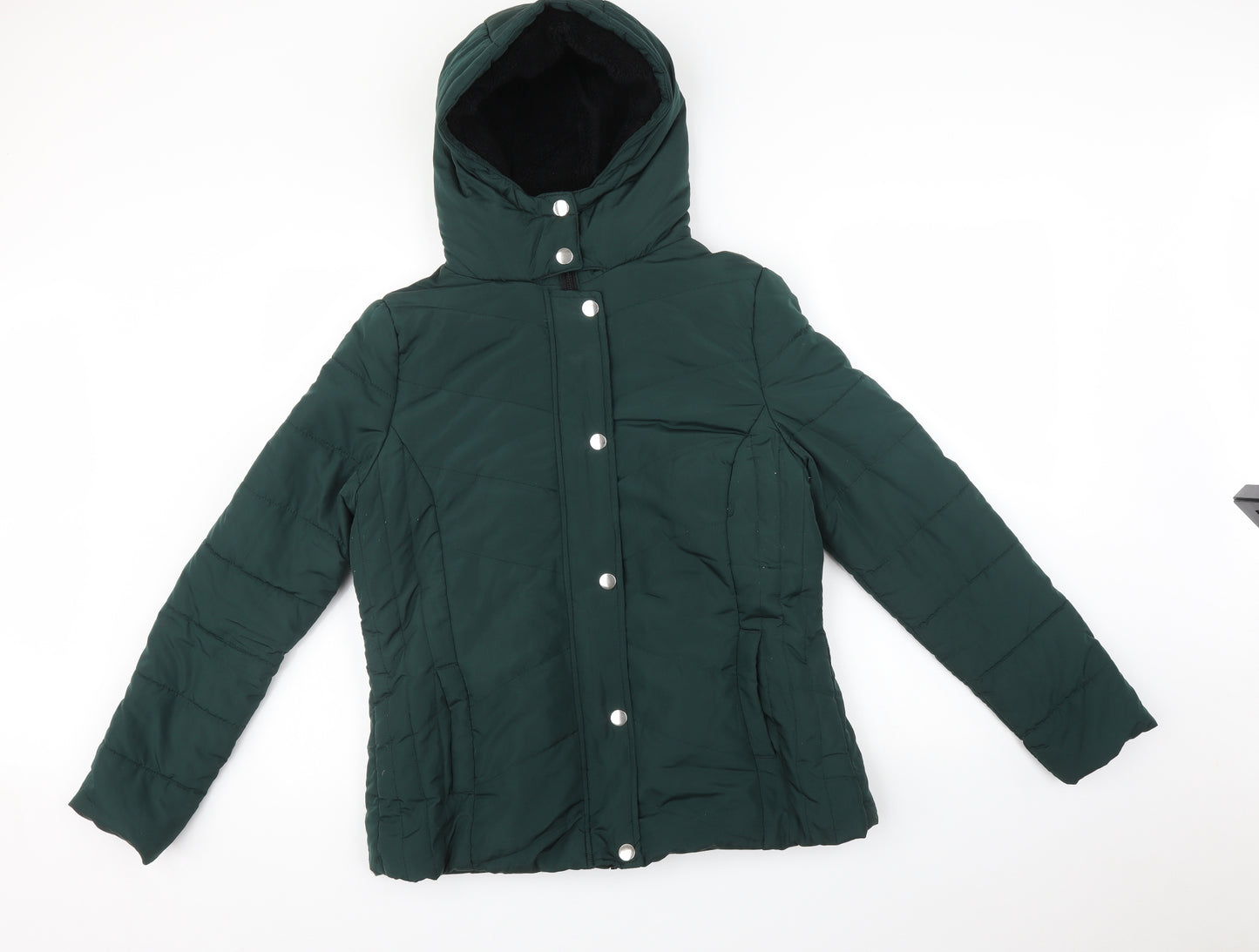 Peacocks Womens Green   Puffer Jacket Coat Size 12