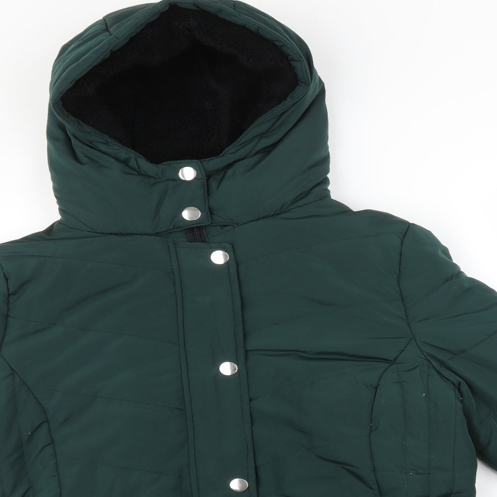 Peacocks Womens Green   Puffer Jacket Coat Size 12