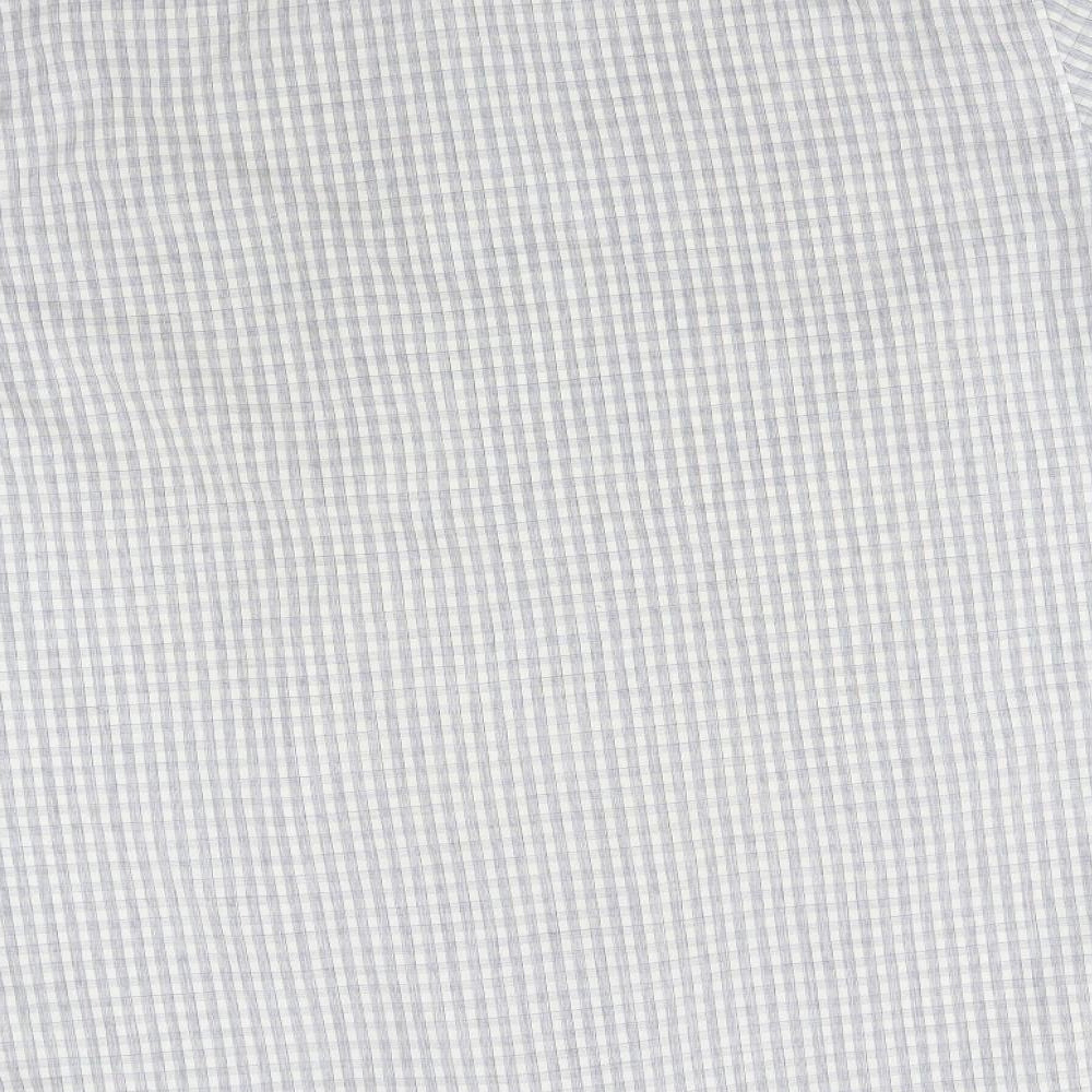 BHS Mens Blue Check   Button-Up Size L