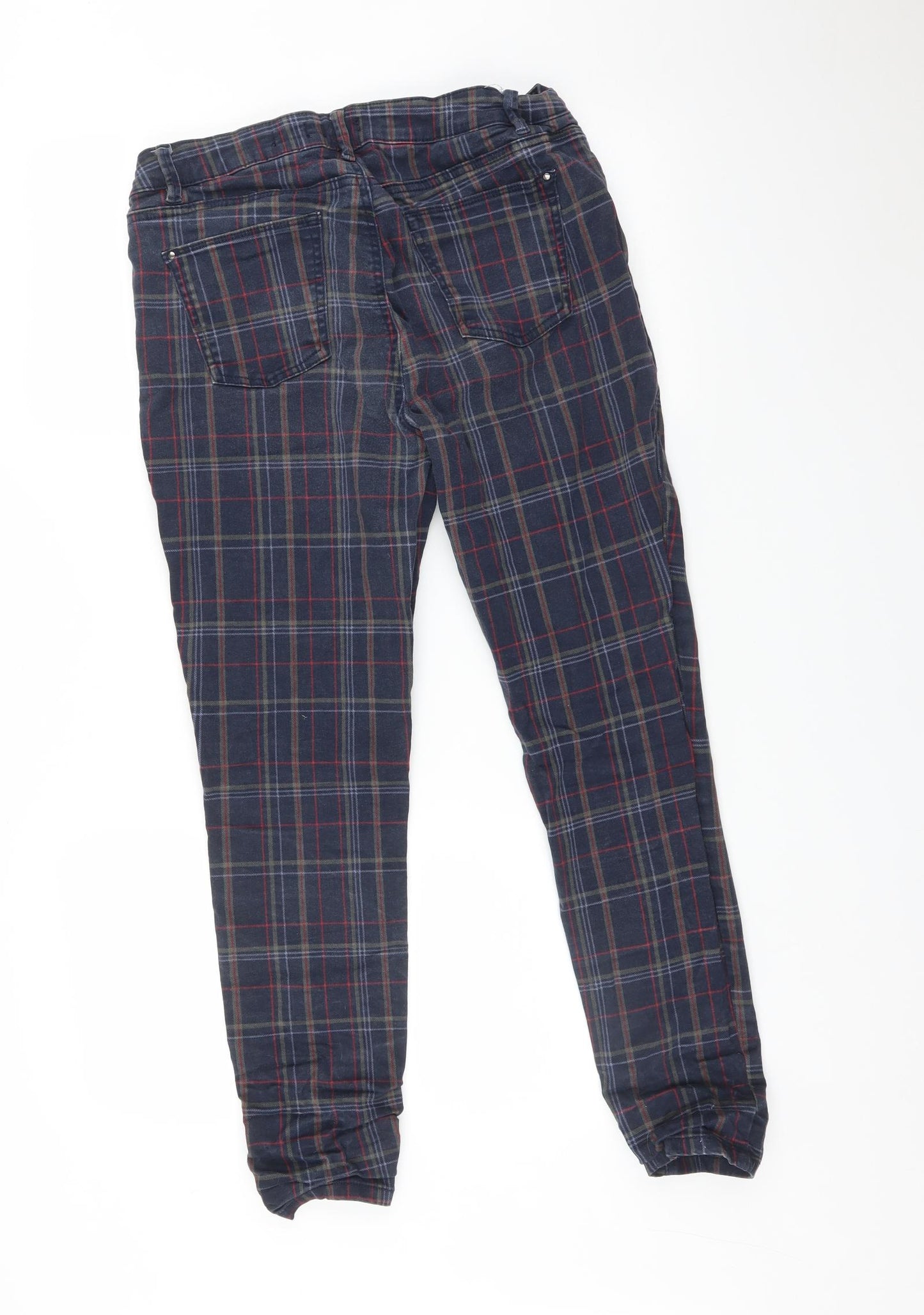 TU Womens Multicoloured Check  Skinny Jeans Size 14 L28 in