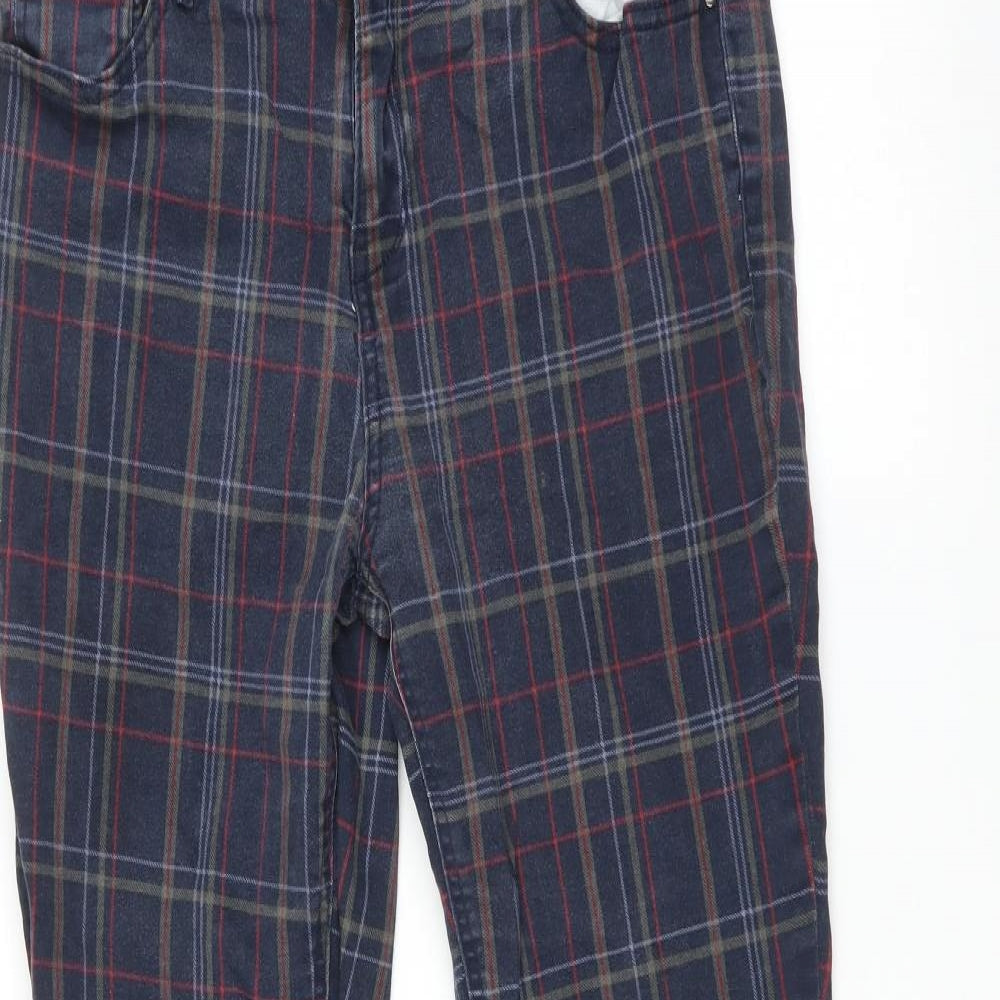 TU Womens Multicoloured Check  Skinny Jeans Size 14 L28 in