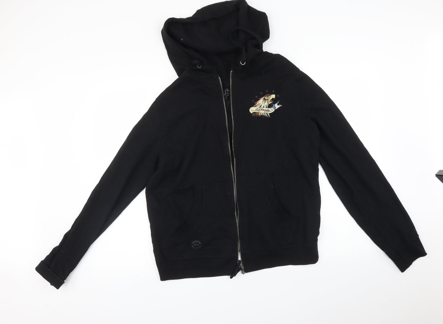 Ed Hardy Womens Black   Full Zip Hoodie Size M