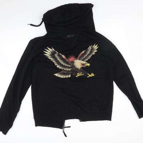 Ed Hardy Womens Black   Full Zip Hoodie Size M