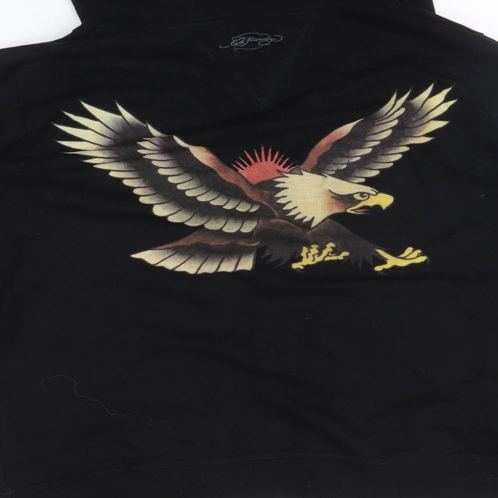 Ed Hardy Womens Black   Full Zip Hoodie Size M