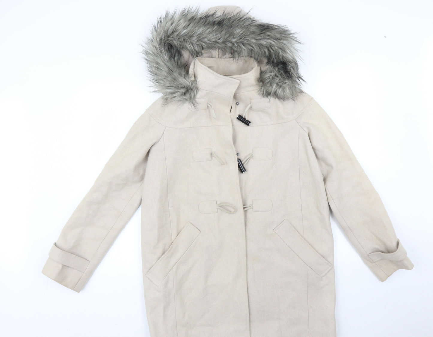 ASOS Womens Beige   Overcoat Coat Size 10