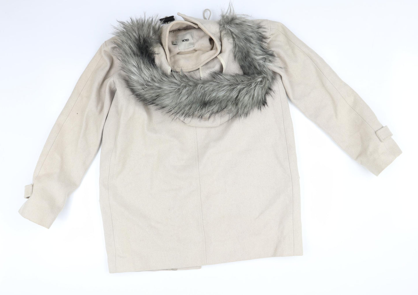 ASOS Womens Beige   Overcoat Coat Size 10