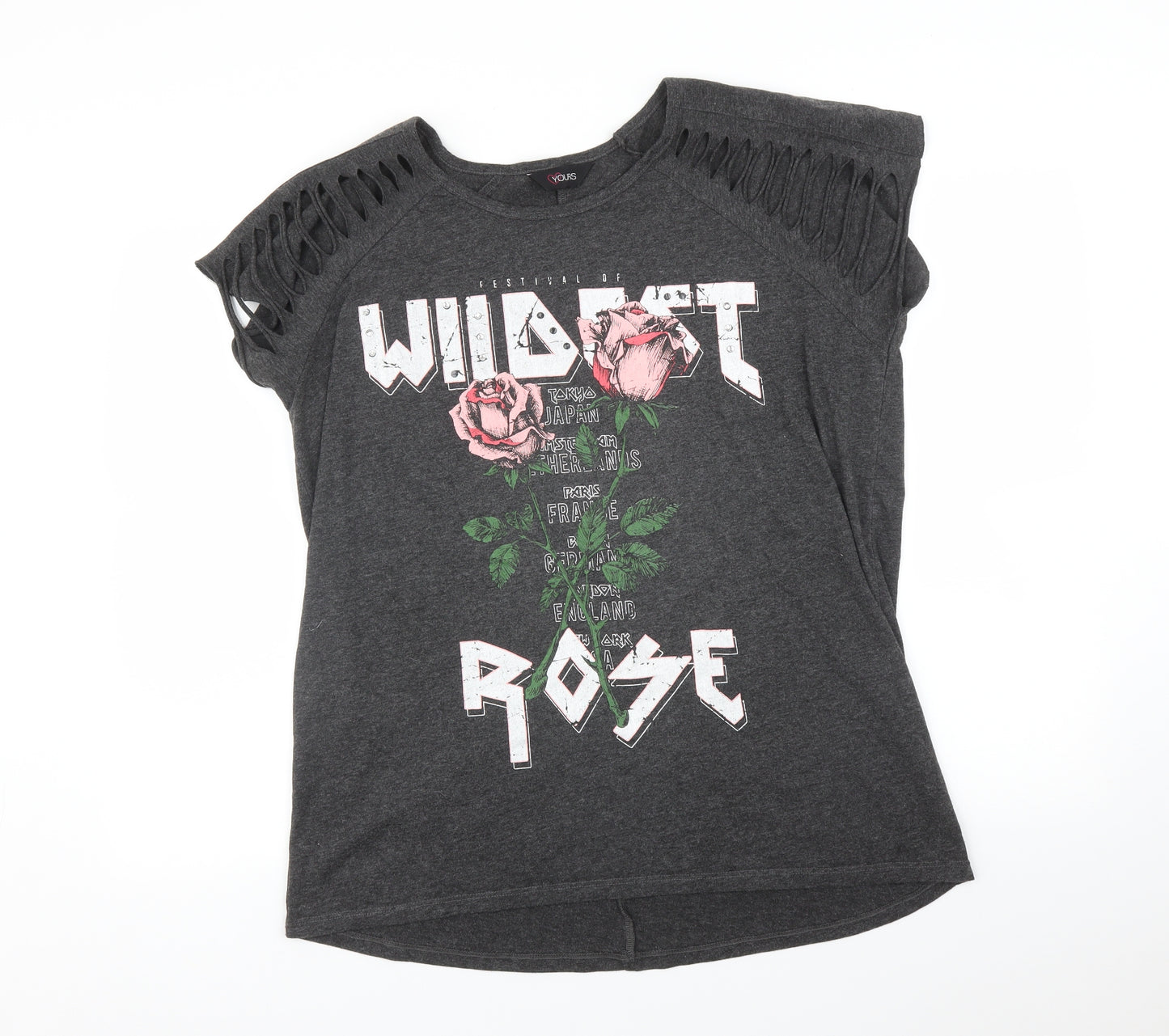 Yours Womens Grey   Basic T-Shirt Size 16