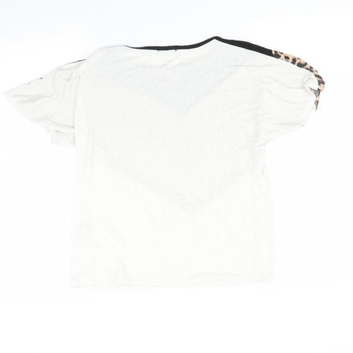 Boohoo Womens Multicoloured Animal Print  Basic T-Shirt Size 10