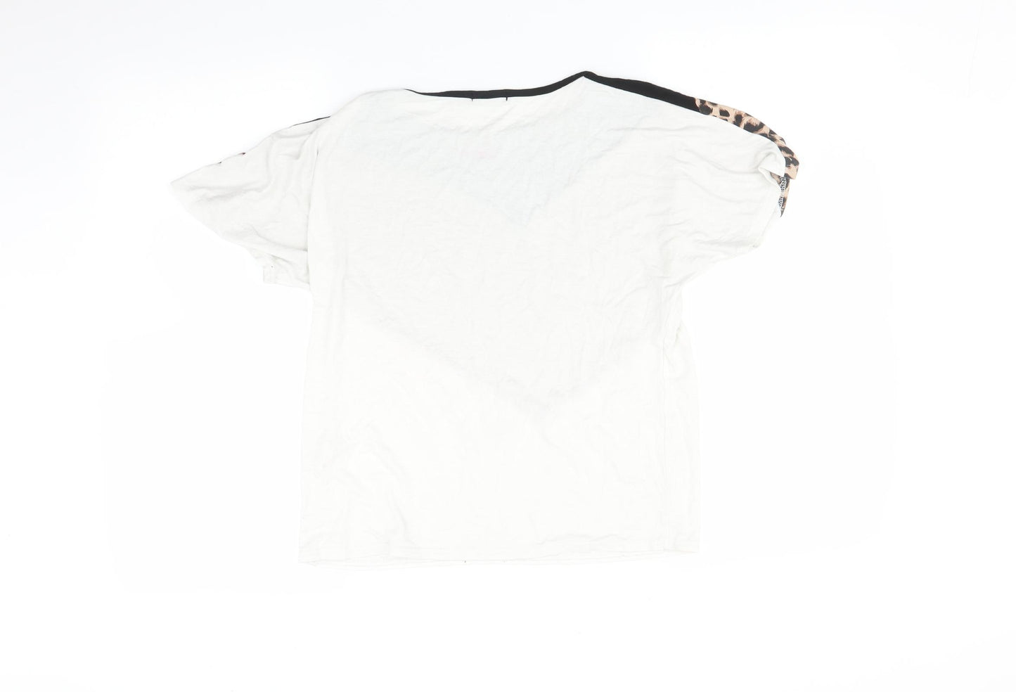Boohoo Womens Multicoloured Animal Print  Basic T-Shirt Size 10