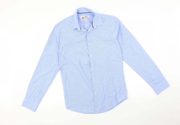 Primark Mens Blue Button-Up Size 14.5