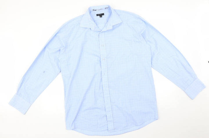 Cedarwood state Mens Blue Button-Up Size 16.5