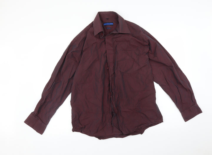 Copperstone Mens Purple    Button-Up Size 15