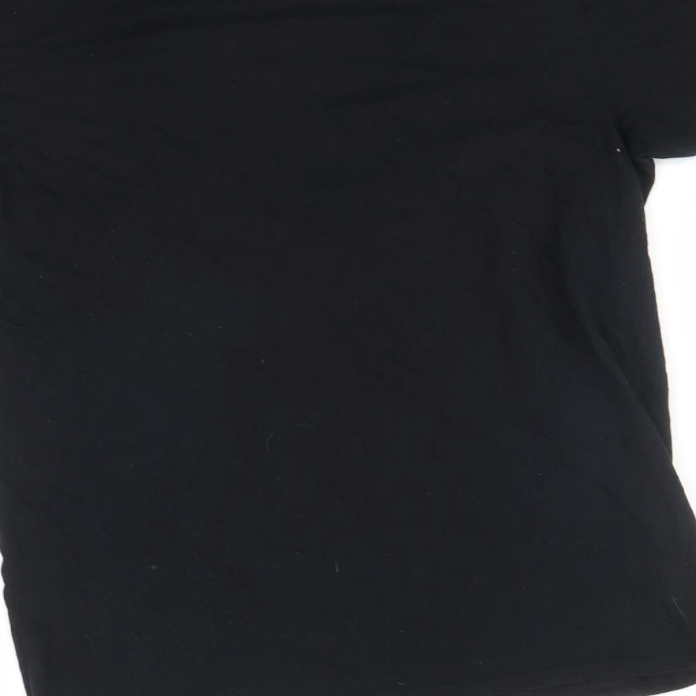 Boohoo Womens Black Animal Print  Basic T-Shirt Size S
