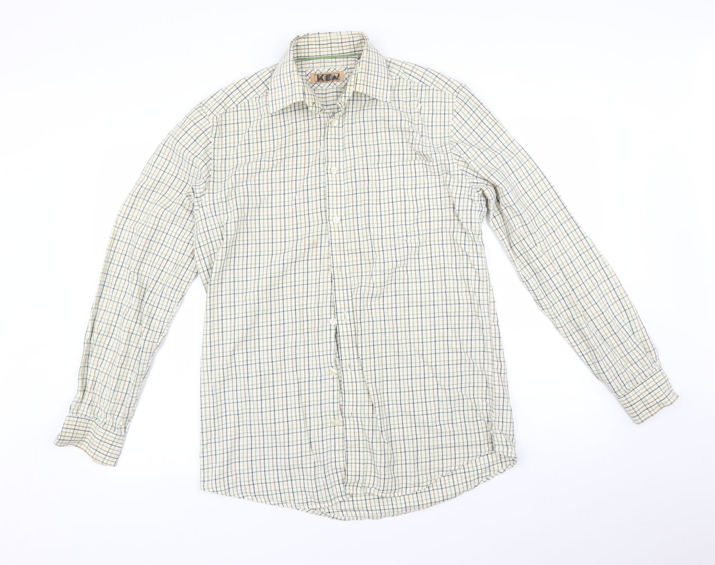 Gurdeen Mens Multicoloured Check   Button-Up Size 15.5