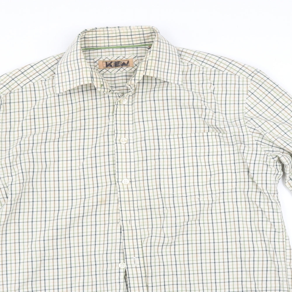 Gurdeen Mens Multicoloured Check   Button-Up Size 15.5