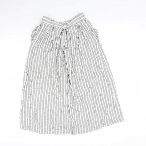 Notch Womens Grey Striped  A-Line Skirt Size 10