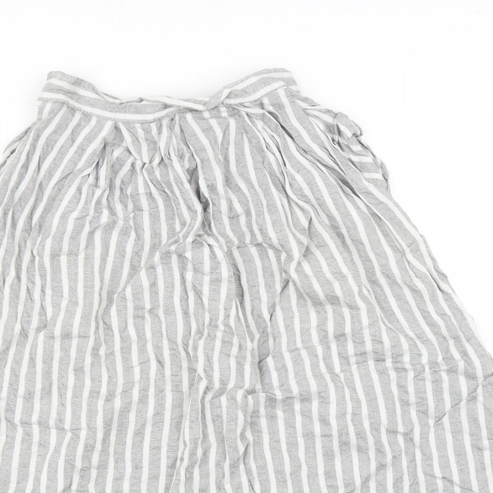 Notch Womens Grey Striped  A-Line Skirt Size 10