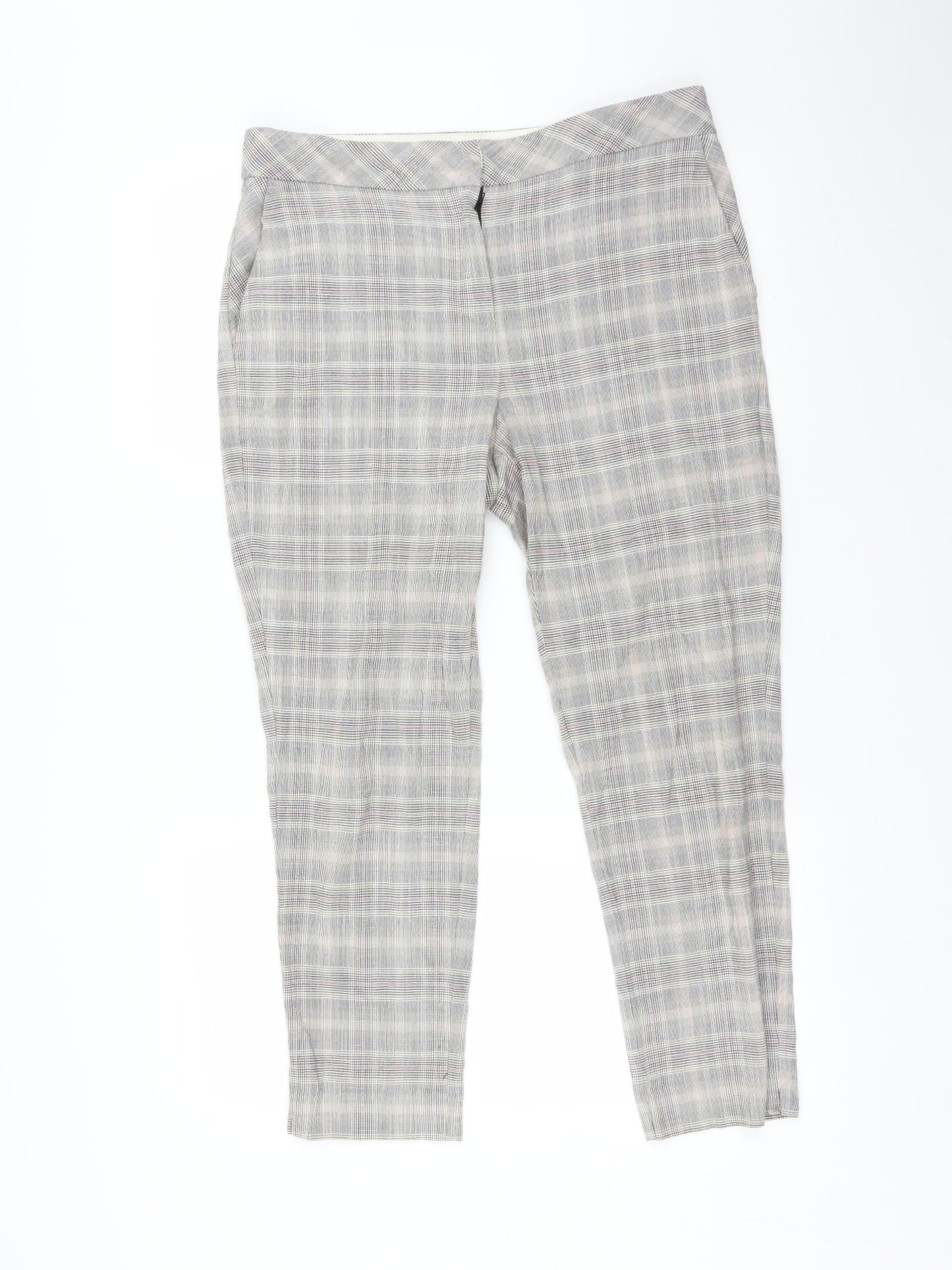 NEXT Womens Multicoloured Check  Trousers  Size 10 L26 in