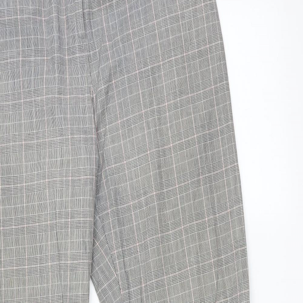 TU Womens Grey Check  Trousers  Size 16 L30 in
