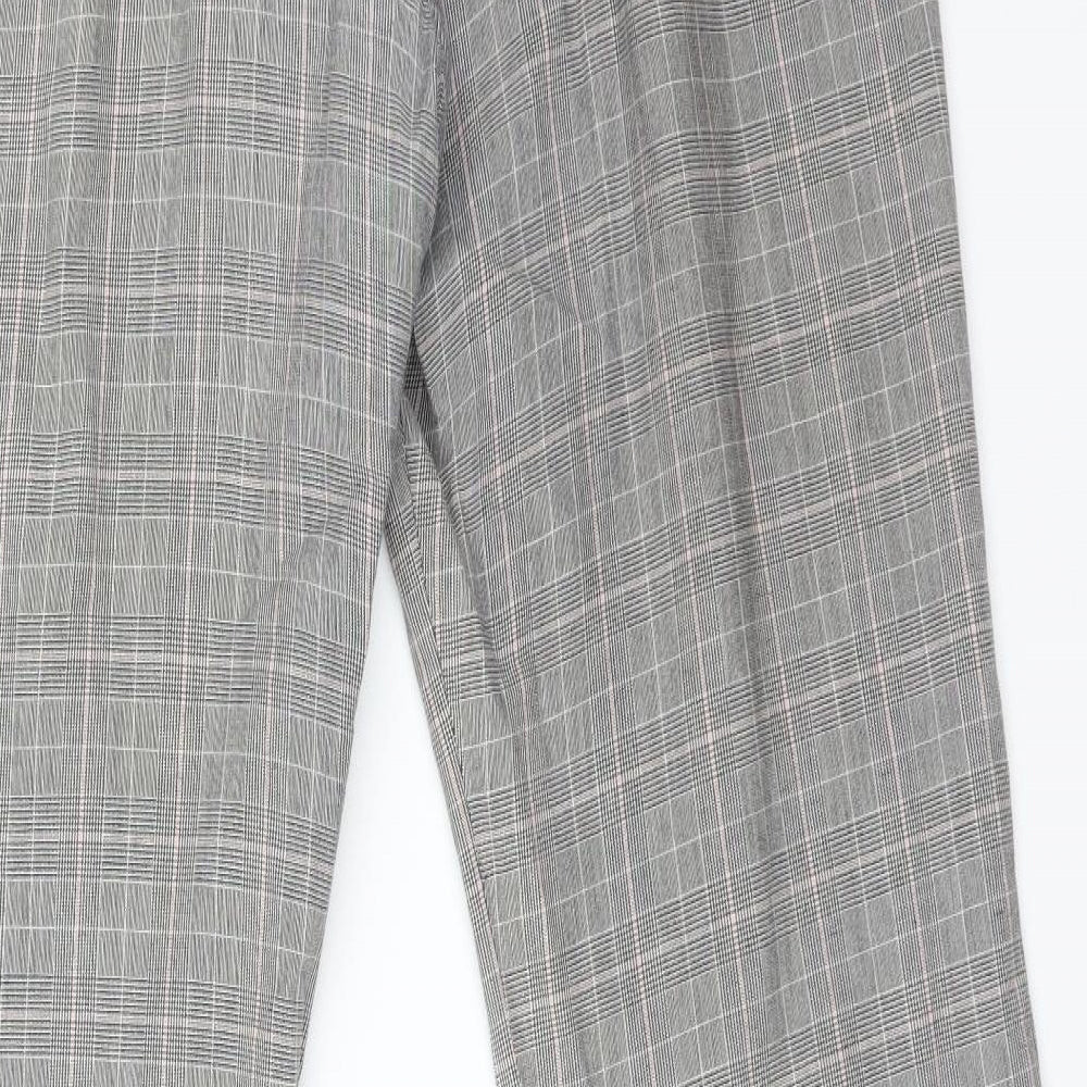 TU Womens Grey Check  Trousers  Size 16 L30 in
