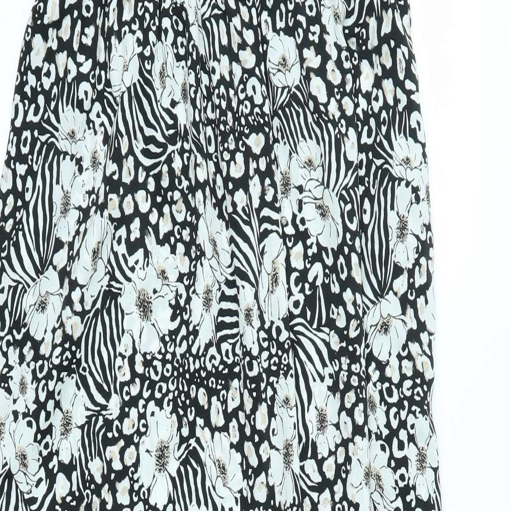 M&Co Womens Grey Floral  A-Line  Size 14