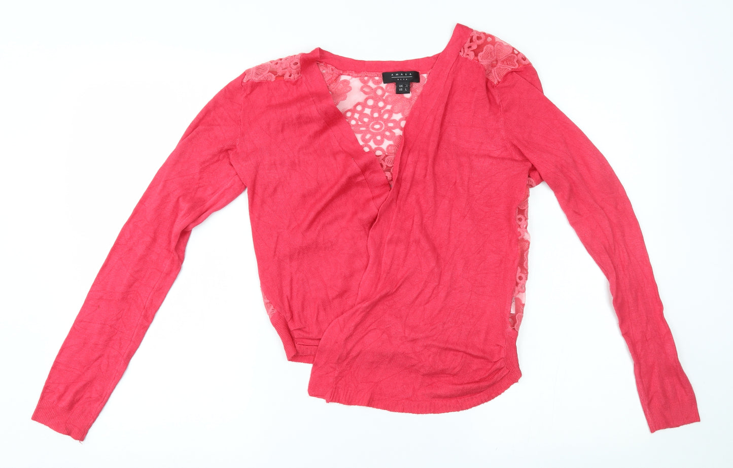 amara Womens Pink Floral  Cardigan Jumper Size 14