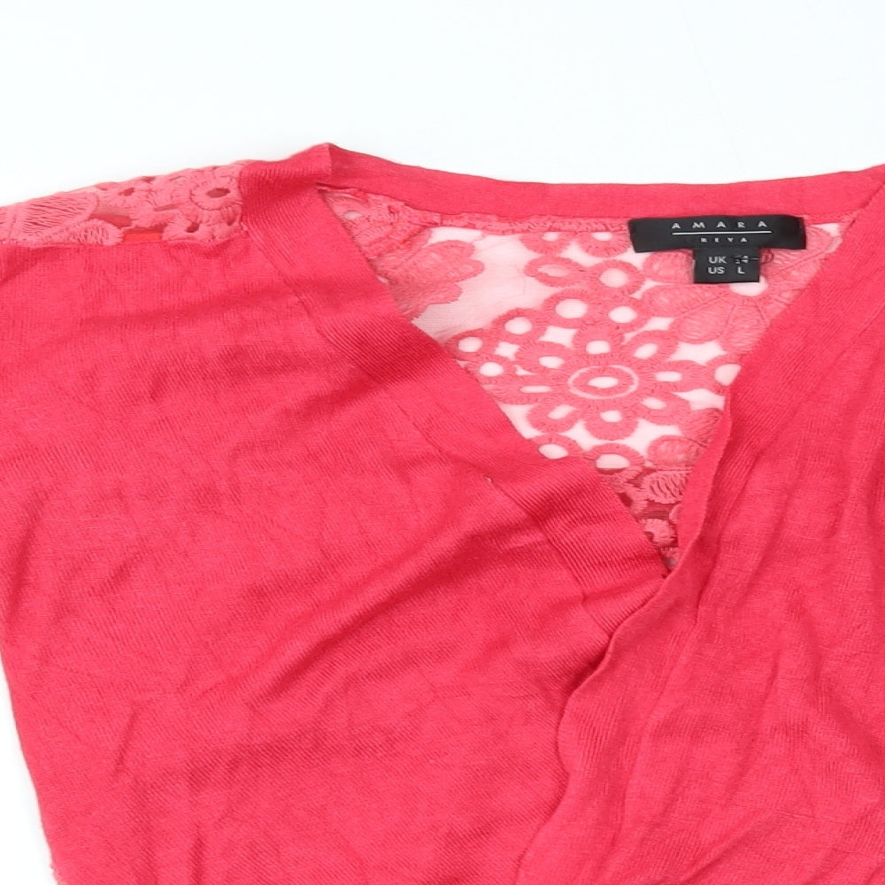 amara Womens Pink Floral  Cardigan Jumper Size 14