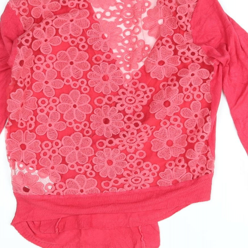 amara Womens Pink Floral  Cardigan Jumper Size 14