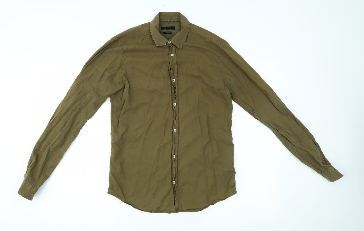 Zara Womens Green   Basic Button-Up Size S
