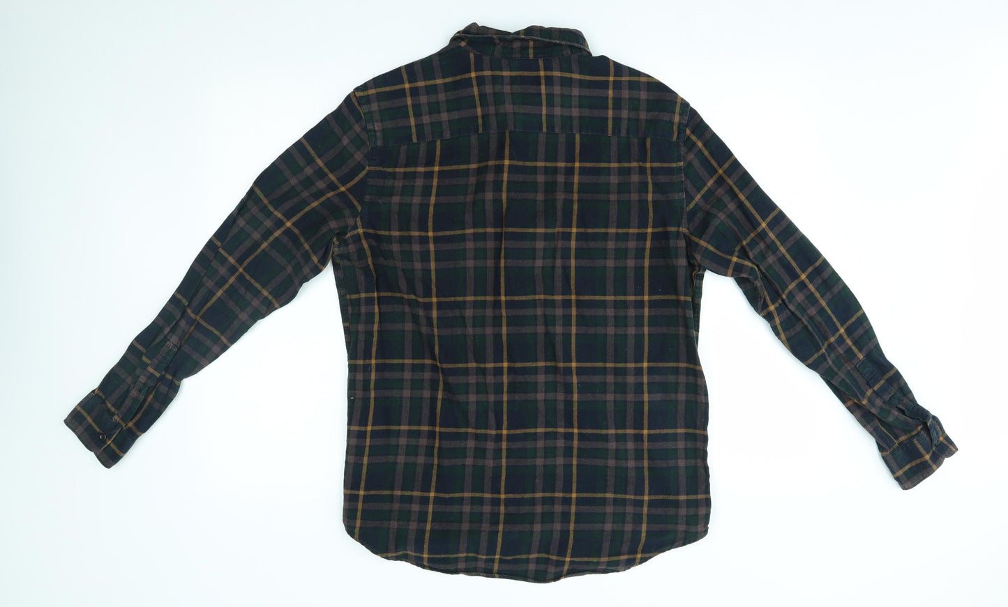 TU Mens Green Plaid   Button-Up Size M