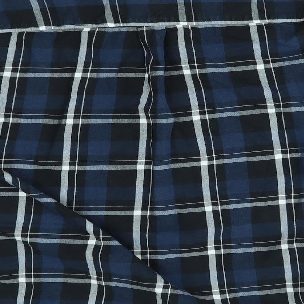 JACK & JONES Mens Blue Plaid   Button-Up Size M