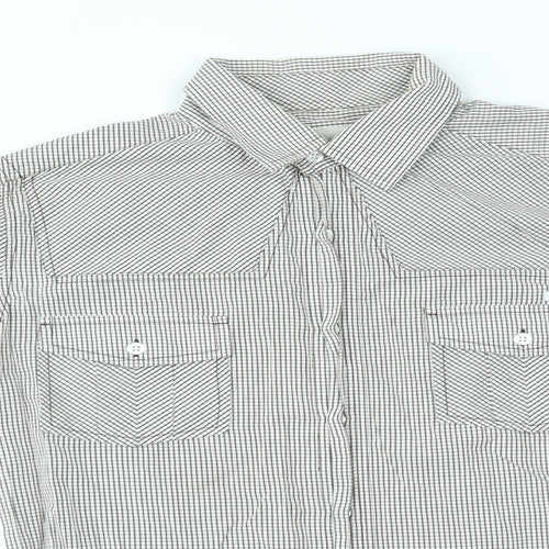 Crafted Mens White Check   Dress Shirt Size S