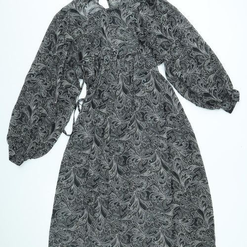 Primark Womens Grey Paisley  A-Line  Size 10