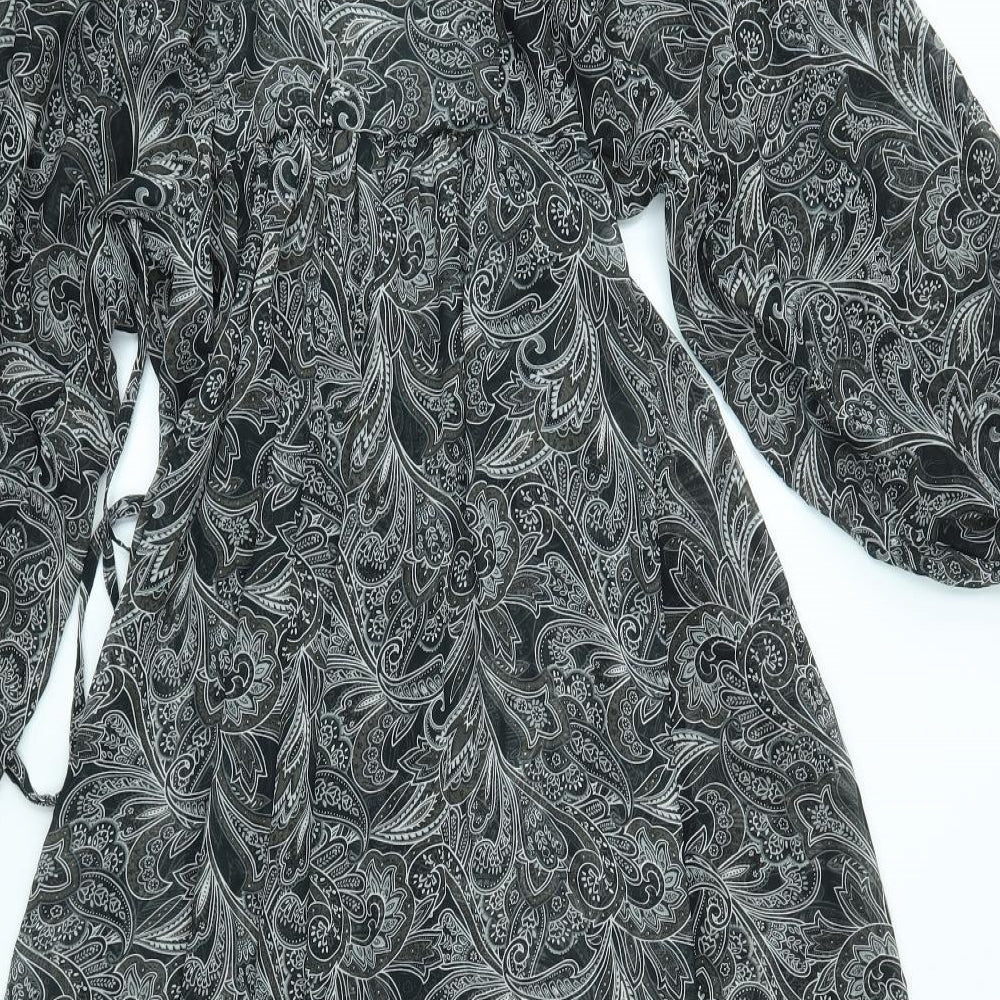 Primark Womens Grey Paisley  A-Line  Size 10