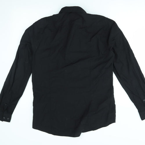 H&M Mens Black    Dress Shirt Size M  - easy iron