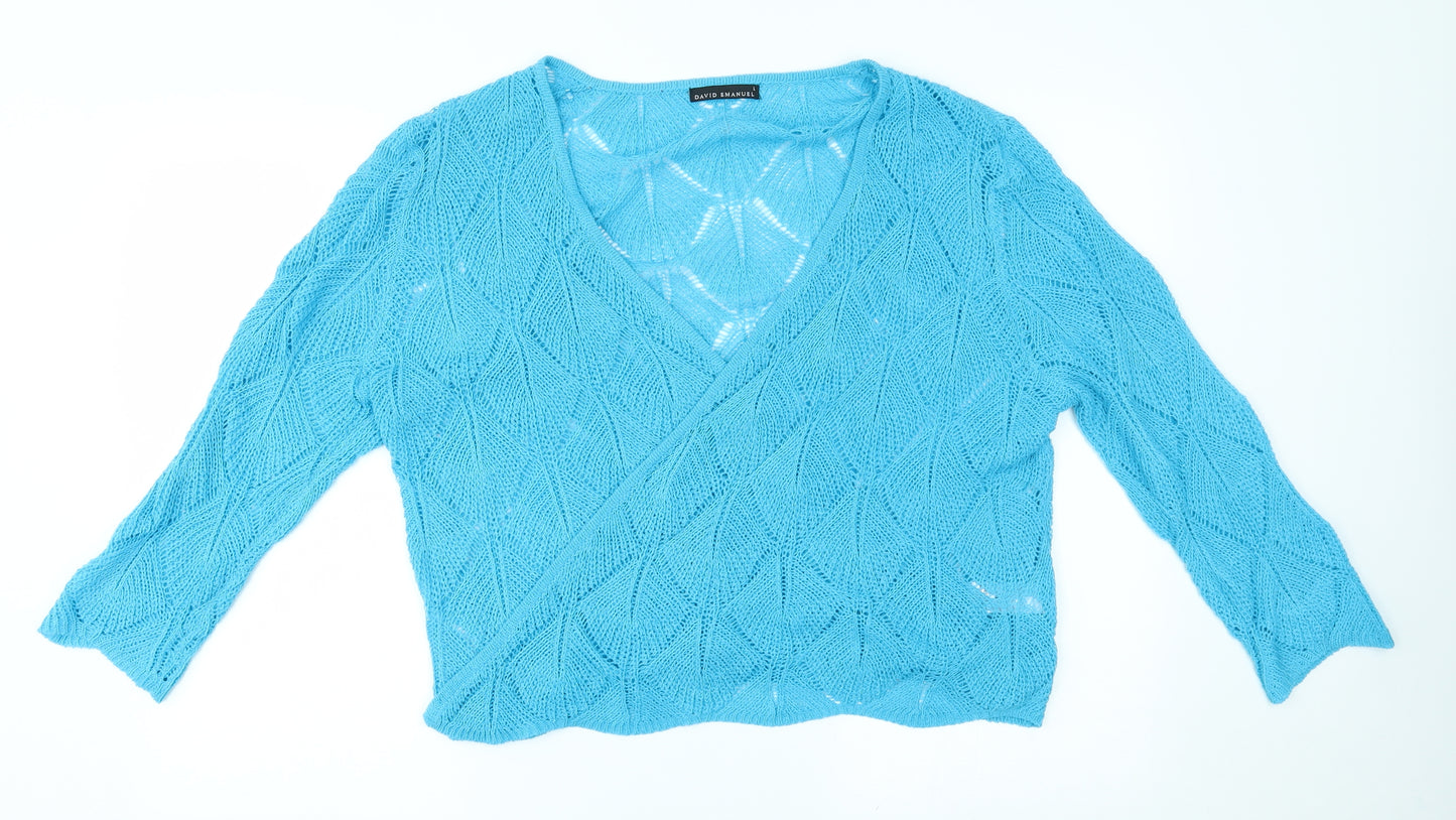 david emanuel Womens Blue   Cardigan Jumper Size L